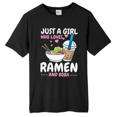 Just A Girl Who Loves Ramen And Boba Bubble Tea Tea Japanese Tall Fusion ChromaSoft Performance T-Shirt