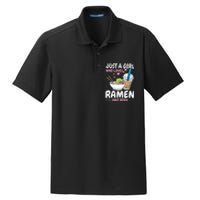 Just A Girl Who Loves Ramen And Boba Bubble Tea Tea Japanese Dry Zone Grid Polo