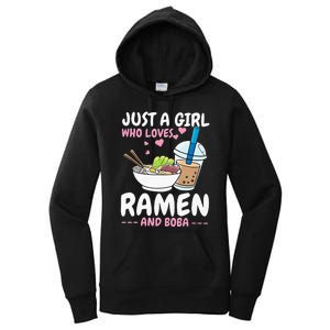 Just A Girl Who Loves Ramen And Boba Bubble Tea Tea Japanese Women's Pullover Hoodie