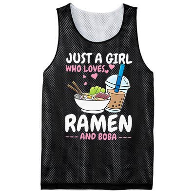 Just A Girl Who Loves Ramen And Boba Bubble Tea Tea Japanese Mesh Reversible Basketball Jersey Tank