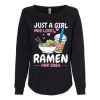 Just A Girl Who Loves Ramen And Boba Bubble Tea Tea Japanese Womens California Wash Sweatshirt