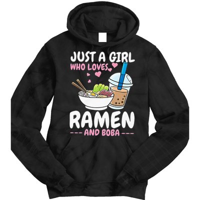 Just A Girl Who Loves Ramen And Boba Bubble Tea Tea Japanese Tie Dye Hoodie