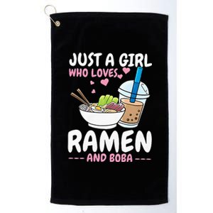 Just A Girl Who Loves Ramen And Boba Bubble Tea Tea Japanese Platinum Collection Golf Towel