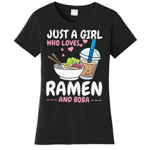 Just A Girl Who Loves Ramen And Boba Bubble Tea Tea Japanese Women's T-Shirt