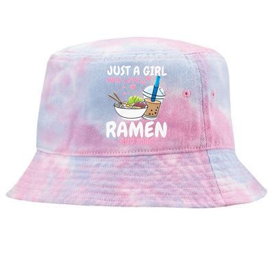 Just A Girl Who Loves Ramen And Boba Bubble Tea Tea Japanese Tie-Dyed Bucket Hat