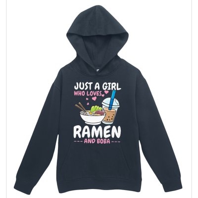 Just A Girl Who Loves Ramen And Boba Bubble Tea Tea Japanese Urban Pullover Hoodie