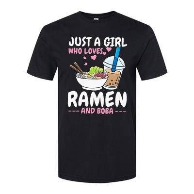 Just A Girl Who Loves Ramen And Boba Bubble Tea Tea Japanese Softstyle® CVC T-Shirt