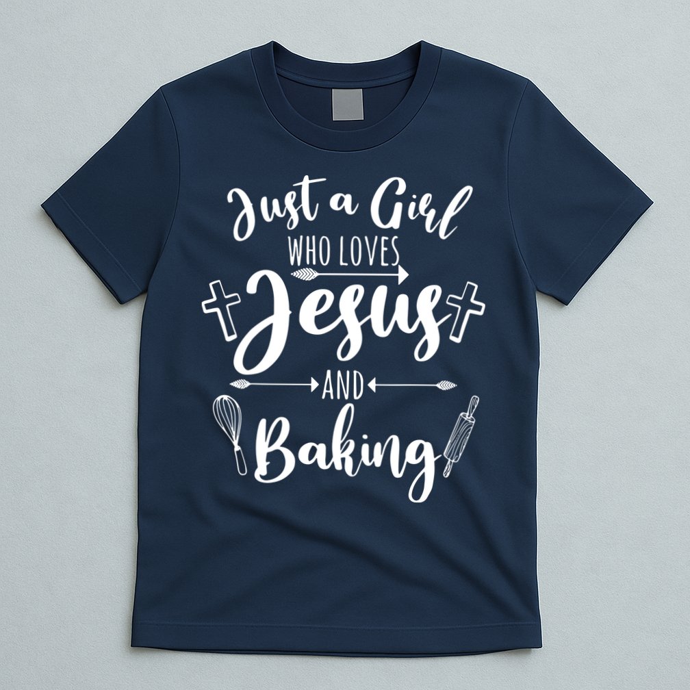 Just A Girl Who Loves Jesus And Baking Funny Christian T-Shirt
