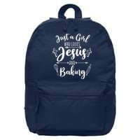 Just A Girl Who Loves Jesus And Baking Funny Christian 16 in Basic Backpack