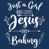 Just A Girl Who Loves Jesus And Baking Funny Christian 16 in Basic Backpack
