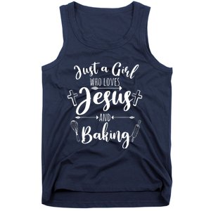 Just A Girl Who Loves Jesus And Baking Funny Christian Tank Top