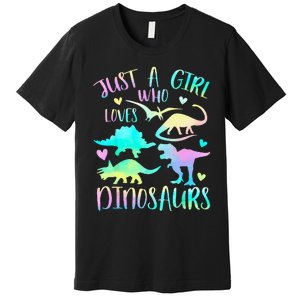 Just A Girl Who Loves Dinosaurs Dinosaur Teen Gifts Premium T-Shirt