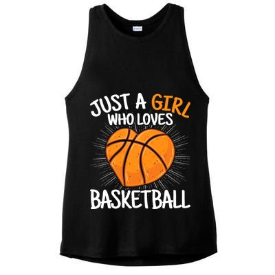 Just A Girl Who Loves Basketball Merch Girl Ladies PosiCharge Tri-Blend Wicking Tank