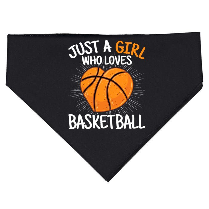 Just A Girl Who Loves Basketball Merch Girl USA-Made Doggie Bandana