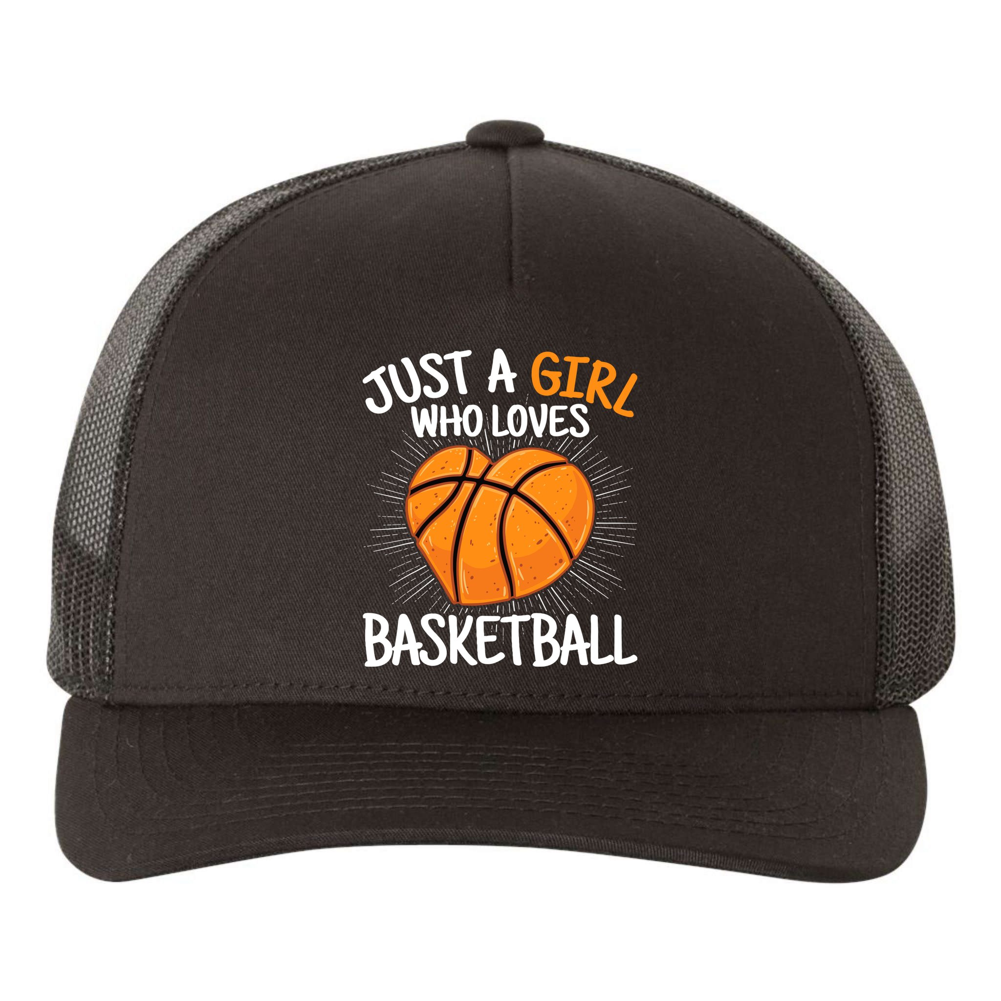 Just A Girl Who Loves Basketball Merch Girl Yupoong Adult 5-Panel Trucker Hat