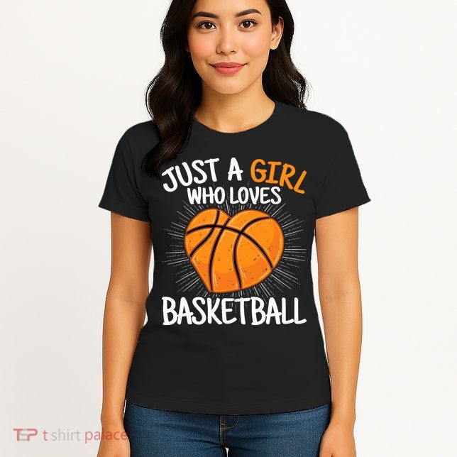 Just A Girl Who Loves Basketball Merch Girl Womens T-Shirt