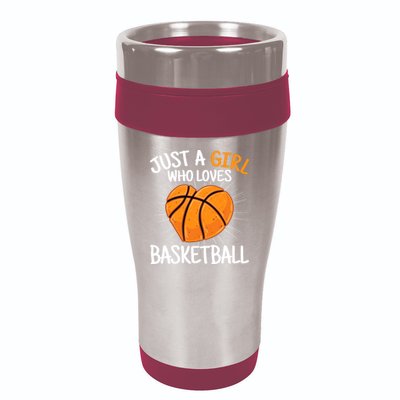 Just A Girl Who Loves Basketball Merch Girl 16oz Travel Tumbler