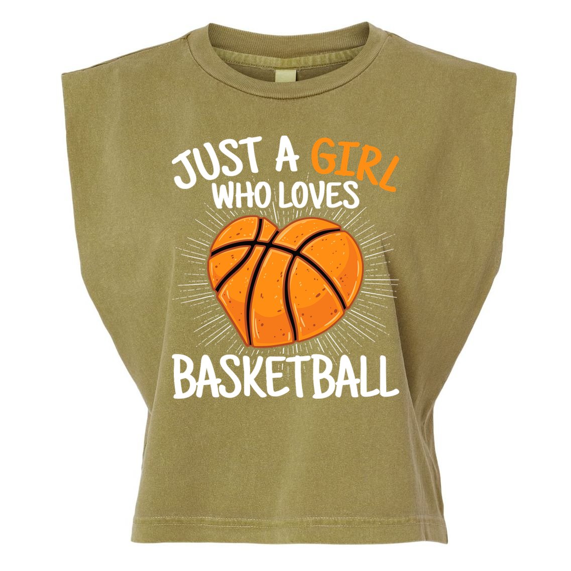 Just A Girl Who Loves Basketball Merch Girl Garment-Dyed Women's Muscle Tee