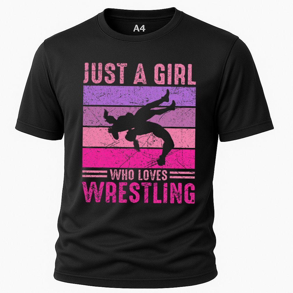 Just A Girl Who Loves Wrestling Girl Wrestle Outfit Wrestler Cooling Performance Crew T-Shirt