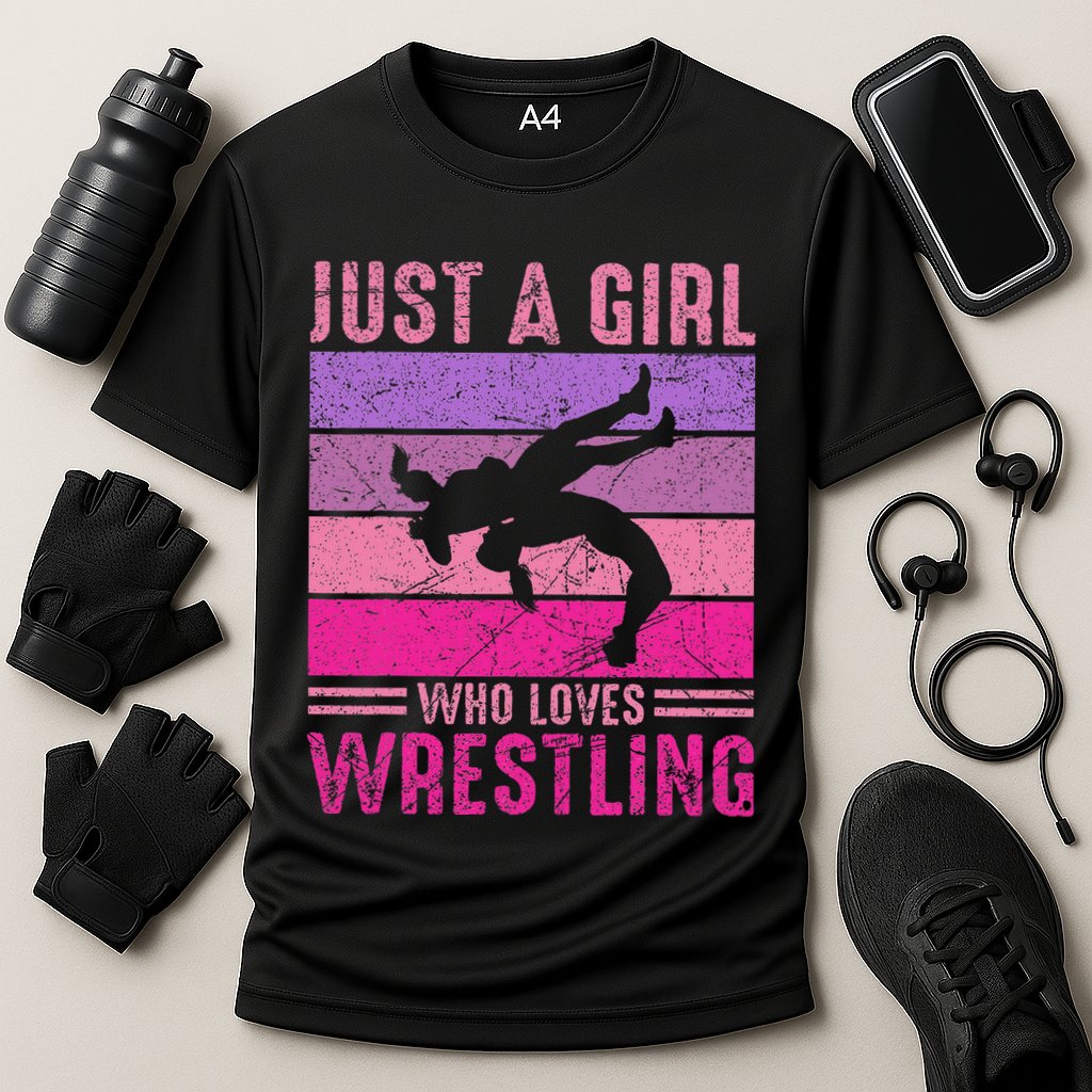 Just A Girl Who Loves Wrestling Girl Wrestle Outfit Wrestler Cooling Performance Crew T-Shirt