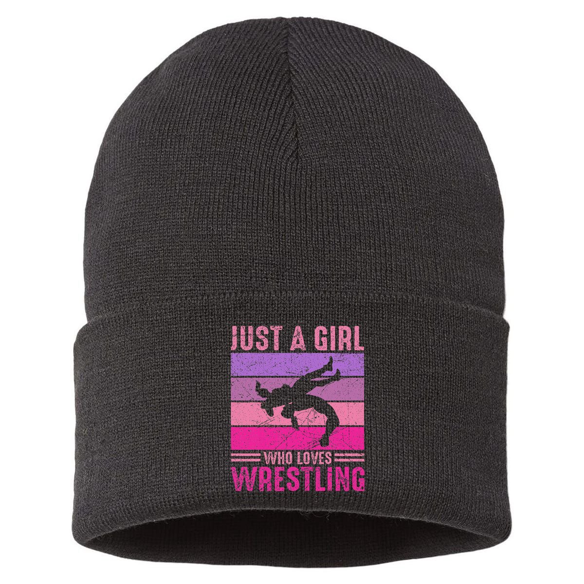 Just A Girl Who Loves Wrestling Girl Wrestle Outfit Wrestler Sustainable Knit Beanie