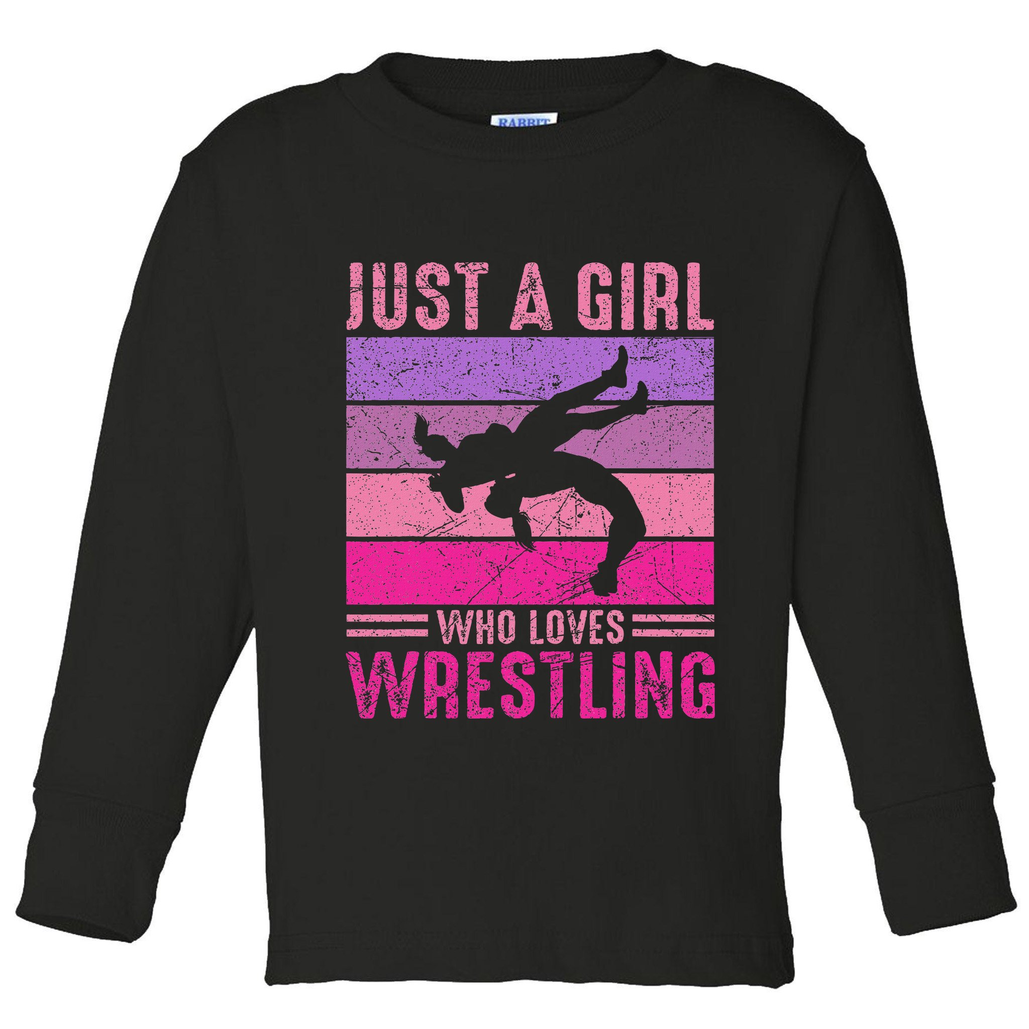 Just A Girl Who Loves Wrestling Girl Wrestle Outfit Wrestler Toddler Long Sleeve Shirt