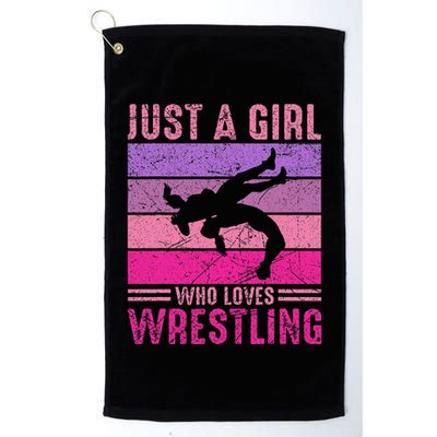 Just A Girl Who Loves Wrestling Girl Wrestle Outfit Wrestler Golf Towel