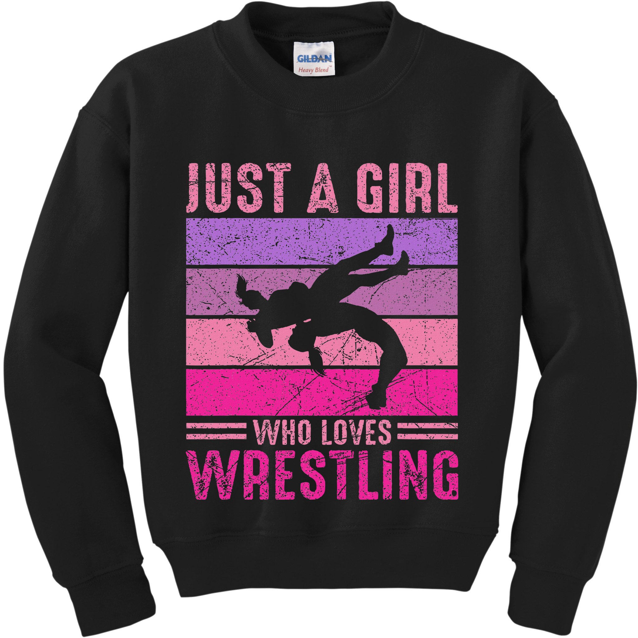 Just A Girl Who Loves Wrestling Girl Wrestle Outfit Wrestler Kids Sweatshirt
