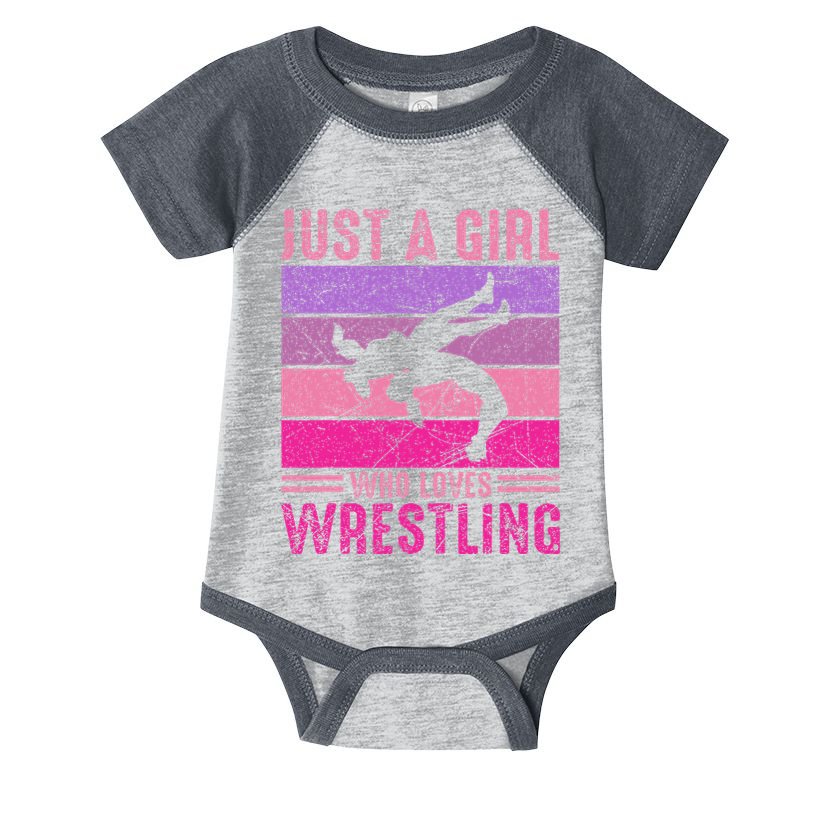 Just A Girl Who Loves Wrestling Girl Wrestle Outfit Wrestler Infant Baby Jersey Bodysuit