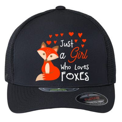 Just a girl who loves foxes - Cute looking fox Flexfit Unipanel Trucker Cap