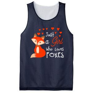 Just a girl who loves foxes - Cute looking fox Mesh Reversible Basketball Jersey Tank