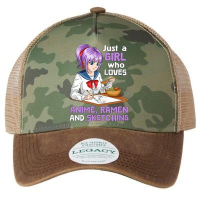 Just A Girl Who Loves Anime Ramen And Sketching Japan Anime Legacy Tie Dye Trucker Hat