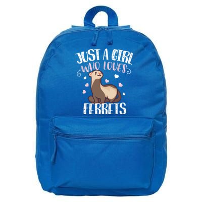 Just A Girl Who Loves Ferrets Cool Gift 16 in Basic Backpack