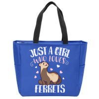 Just A Girl Who Loves Ferrets Cool Gift Zip Tote Bag