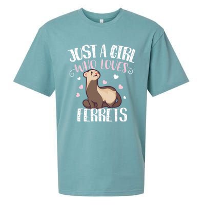 Just A Girl Who Loves Ferrets Cool Gift Sueded Cloud Jersey T-Shirt