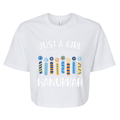 Just a Girl Who Loves Hanukkah Jewish Chanukah  Bella+Canvas Jersey Crop Tee