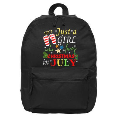 Just A Girl Who Loves Christmas In July Flip Flops 16 in Basic Backpack