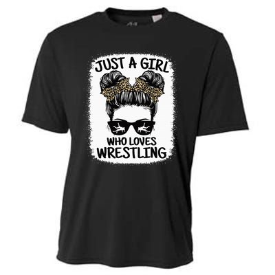 Just A Girl Who Loves Wrestling Funny Wrestle Lover Wrestler Cooling Performance Crew T-Shirt