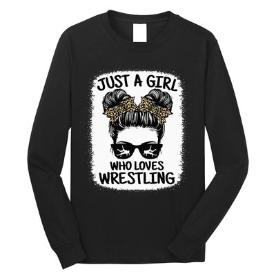 Just A Girl Who Loves Wrestling Funny Wrestle Lover Wrestler Long Sleeve Shirt