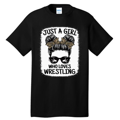 Just A Girl Who Loves Wrestling Funny Wrestle Lover Wrestler Tall T-Shirt