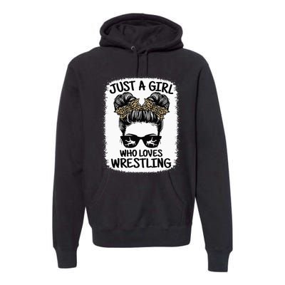 Just A Girl Who Loves Wrestling Funny Wrestle Lover Wrestler Premium Hoodie