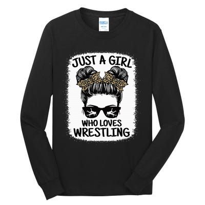 Just A Girl Who Loves Wrestling Funny Wrestle Lover Wrestler Tall Long Sleeve T-Shirt