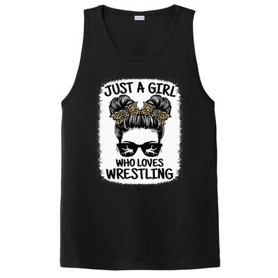 Just A Girl Who Loves Wrestling Funny Wrestle Lover Wrestler PosiCharge Competitor Tank