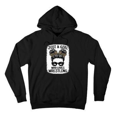 Just A Girl Who Loves Wrestling Funny Wrestle Lover Wrestler Tall Hoodie