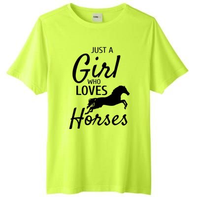 Just A Girl Who Loves Horses Riding Gifts Horse Tall Fusion ChromaSoft Performance T-Shirt