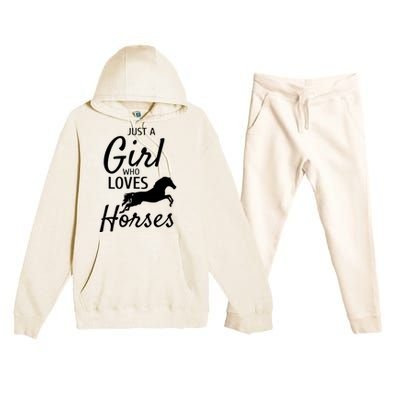 Just A Girl Who Loves Horses Riding Gifts Horse Premium Hooded Sweatsuit Set