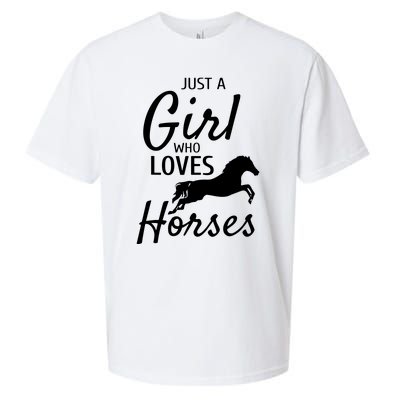 Just A Girl Who Loves Horses Riding Gifts Horse Sueded Cloud Jersey T-Shirt