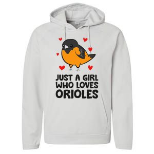 Just A Girl Who Loves Orioles Performance Fleece Hoodie