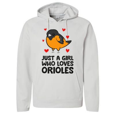 Just A Girl Who Loves Orioles Performance Fleece Hoodie