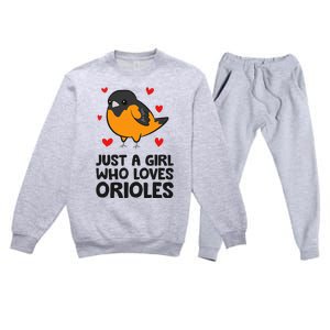 Just A Girl Who Loves Orioles Premium Crewneck Sweatsuit Set